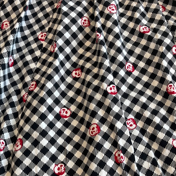 Disney Black and White Checkered Midi Skirt with Red Accents - Picture 4 of 6